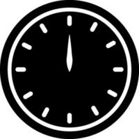 noir et blanc l'horloge icône dans plat style. vecteur