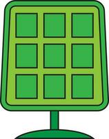 vert solaire panneau icône sur blanc Contexte. vecteur