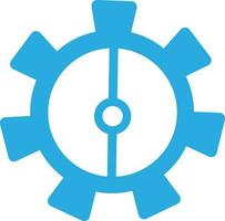 isolé bleu roue dentée icône sur blanc Contexte. vecteur