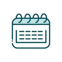 calendrier de rappel date ligne de médias sociaux et remplissage vecteur