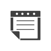 Information de bureau papier document papeterie fourniture silhouette sur fond blanc vecteur