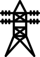 transmission électrique la tour icône dans noir ligne art. vecteur