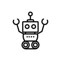 robot mascotte machine technologie caractère conception linéaire artificielle vecteur
