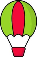 chaud air ballon icône dans vert et rouge couleur. vecteur