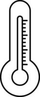 noir ligne art illustration de Mercure thermomètre icône. vecteur