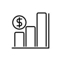 rapport de statistiques pièce de monnaie entreprise conception de ligne dargent comptant vecteur