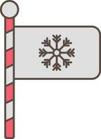 flocon de neige drapeau icône dans gris et rouge couleur. vecteur