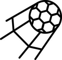 Football objectif icône dans mince ligne art. vecteur