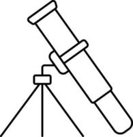 télescope icône dans noir ligne art. vecteur