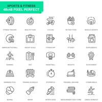 Simple Set Sport et Fitness Line Icons pour site Web et applications mobiles vecteur