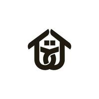 abstrait lettre bd Accueil symbole lié chevauchement logo vecteur