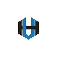 lettre hv simple symbole géométrique hexagonal vecteur logo