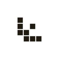 lettre lw carrés pixels logo vecteur