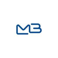 lettre mb lié courbe linéaire logo vecteur