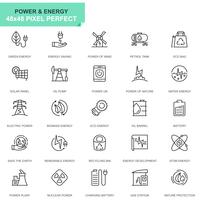 Simple Set Power Industry et Energy Line Icons pour sites Web et applications mobiles