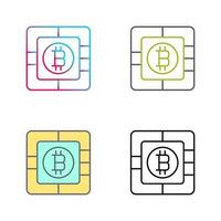 icône de vecteur de puce bitcoin