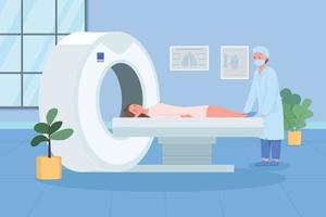 IRM à l & # 39; illustration vectorielle couleur plat hôpital vecteur