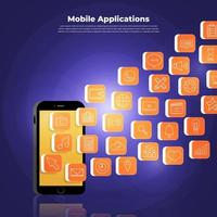 concept d'applications mobiles vecteur