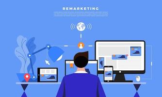 marketing numérique de remarketing vecteur