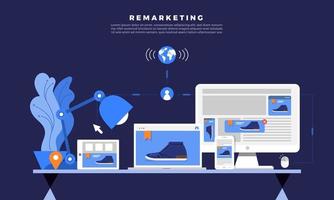 marketing numérique de remarketing vecteur