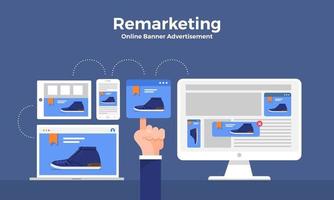 marketing numérique de remarketing vecteur