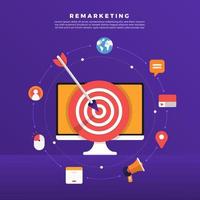 marketing numérique de remarketing vecteur