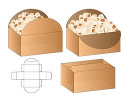 boîte d'emballage conception de modèle découpé. Maquette 3D vecteur