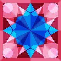 il s'agit d'un motif de kaléidoscope polygonal géométrique bleu et rose vecteur