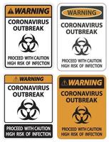 avertissement signe d'épidémie de coronavirus vecteur