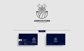 agriculture ferme ligne insigne logo vintage modèle vector illustration icône élément isolé