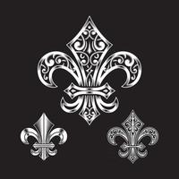 collection fleur de lis ornée vecteur