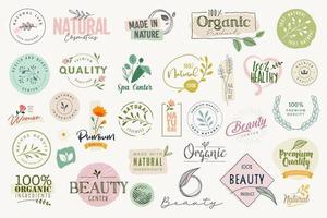 ensemble de signes et d'éléments pour la beauté et les produits naturels vecteur