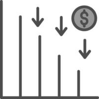 conception d'icône de vecteur de graphique en courbes