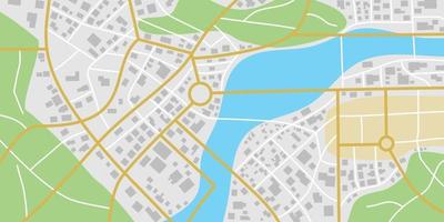 plan de ville fictif avec rivières et parcs vecteur