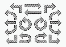 ensemble de flèches dessinées à la main vecteur