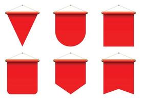 ensemble d & # 39; illustration vectorielle de fanion réaliste vecteur