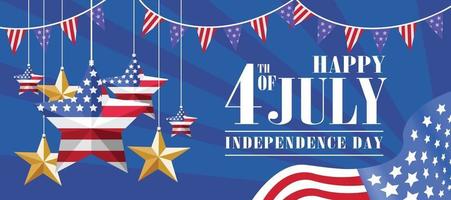 4 juillet fête de l'indépendance vecteur