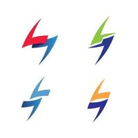 logo et symboles de l'icône de la foudre vecteur électrique