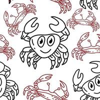 vecteur de modèle de conception transparente motif crabe