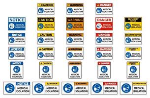définir le signe d & # 39; isolement médical vecteur