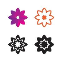 fleur set design vecteur et logo icon set couleur de la nature