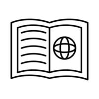 navigateur de sphère dans le livre avec l'icône de style de ligne vecteur
