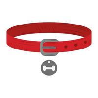 collier rouge pour chien ou chat avec médaille d'argent vecteur