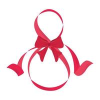 ruban rouge de la journée des femmes en forme de huit avec un vecteur de conception d'arc