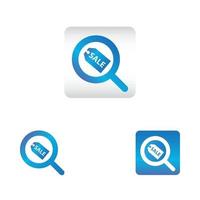 icône de recherche avec symbole de vente discount vecteur