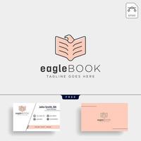 aigle ou oiseau livre éducation ligne logo modèle vector illustration icône élément isolé fichier vectoriel