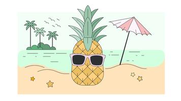 Vecteur d'ananas de vacances