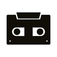 icône de style cassette musique record silhouette vecteur
