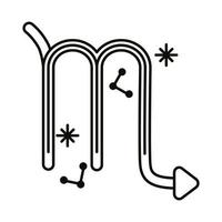 icône de style de ligne symbole signe du zodiaque scorpion vecteur