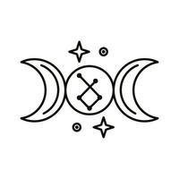 icône de style de ligne symbole zodiaque lunes vecteur